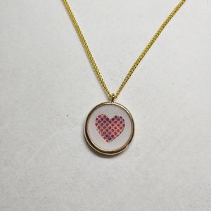 *Sale* Necklace Gold w/ Silver Iridescent Heart